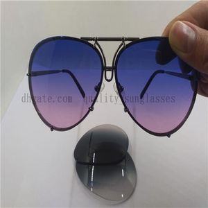 2021 nova moda azul roxo óculos de sol caixa arma lentes 66mm p'8478 quadro com lente intercambiável hasfq200o