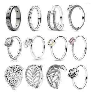 Cluster-Ringe Schmuck 925 Silber Charm Ring Set Liebhaber kreativ Valentinstag senden Freundin Herz verbunden einfache leichte Luxus Frauen