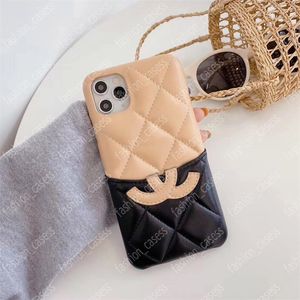 Case Phone Designer iPhone -fodral Luxury Plånbokskorthållare för iPhone 15Promax 14 Pro Max 14 13 12 Fashion Mobile Shell Cover