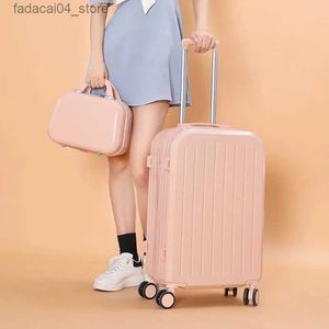 Suitcases Japanese and Korean Fresh Luggage Female Student Suitcase Travel Password Box Male Net Brown Sugar Fruit Colored Leather Box Q240115