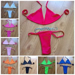 Costumi da bagno estate sexy solido Mirco bikini set donne cravatta laterale perizoma costume da bagno femminile fasciatura costume da bagno brasiliano costumi da bagno BiquiniL240115