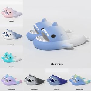 GAI GAI GAI Shark Designer Slides Sandals Mens Womens Tie Dye Bule Haze Rainbow Fashion Outdoor Novelty Slippers Beach Indoor Hotel Sports Sneakers