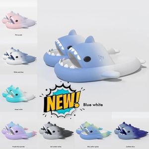 Sandles Home Summer Designer Women 2024 Shark Slippers Anti-skid EVA Solid Color Couple Parents Outdoor Cool Indoor Foam Runners Household Funny Shoes Eur GAI 128