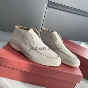 Newst Loro Shoes Designer Shoes LP Loafers Open Walk Summer Flats Loro Piano Moccasins Rubber Sole Gentleman Party Walking Low Top Suede Cow Leather With Boxzf8f