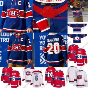 맞춤형 하키 저지 남성 여성 젊은 리버스 레트로 Nick Suzuki Jersey Montreal Canadiens Jesperi Kotkaniemi Brendan Gallagher Carey Price Shea Weber