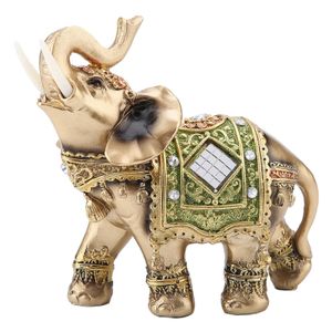 Chinese Traditional Feng Shui Lucky Elephant Statue Resin Wealth Animal Sculpture Elephant Figurine Ornament Home Decoration 240113