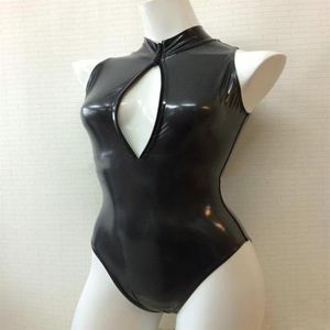 S-XXL dois sentidos zíper aberto busto sexy alta corte collant bodysuit feminino banho anime wetlook cosplay ursinhos costumes248l