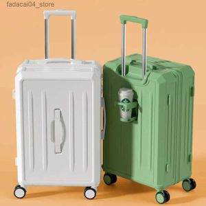 Suitcases Multifunctional Rolling Luggage Trolley Box 24 26 inch Female Large Capacity Charging Travel Password Box 20 Inch Boarding Case Q240115