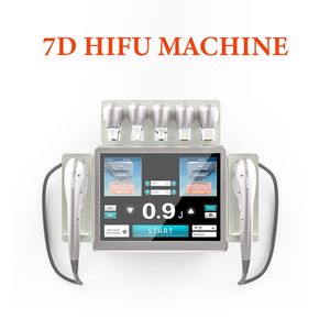 7d HIFU Machine Ultraljud Skinvård Anti Wrinkle Face Necklyft Body Slimming Salong Beauty Equipment 7 Patroner Dubbelhandtag