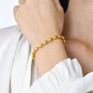 Charmarmband 2/3/5mm guldfärg i rostfritt stål funky rugby pärlkedja för kvinnor män minimalistisk smycken grossist droppar