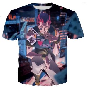 Erkek Tişörtleri Hisoka Morow Erkekler/Kadınlar 3D Anime x Baskılı T-Shirt Moda Günlük Harajuku Street Giyim Modaya Gizli Üstler