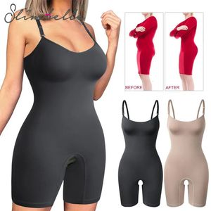 Cami Shapewear for Women Tummy Control Onepiece Slimming Bodysuit Mid Lår Butt Lifter Full Body Shaper Shorts 240113