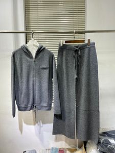 Kvinnor Tracksuits Winter Loro Cashmere Sweater Pants Suit 2 PCS Set Piana
