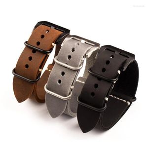 Watch Bands Handmade Lather Watchband Style Suitable For Soldier Bracelet 20 22 24MM Top Layer Cowhide Thick Material