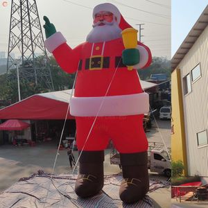 10m 33ft/12m 40ft utomhusaktiviteter Blow Up Yard Decoration Inflabla Santa Claus Cartoon Christmas Advertising gummibåten till salu