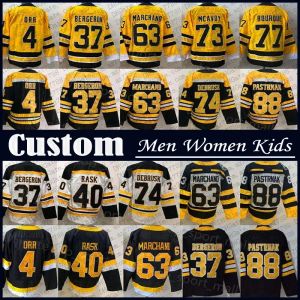 Benutzerdefinierte Hockey-Trikot Männer Frauen junge Boston''Bruins''Bruins Brad Marchand Taylor Hall Tyler Bertuzzi Nick Foligno Linus Ullmar