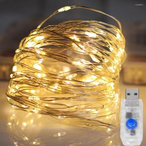 Strings 5M 3M 2M 1M USB Copper Wire Low Voltage Light String 50LEDS 8 Modes Fairy Tale Lantern Christmas Holiday Decorat