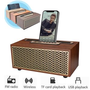 Динамики fm винтажный деревянный зерновый динамик Bluetooth Tws беспроводной сабвуфер на открытом воздухе портативный радиопередача