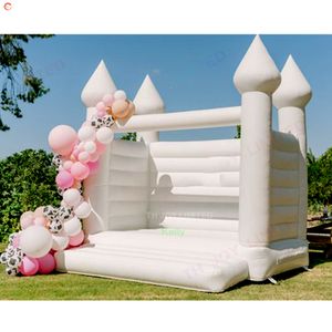 4x4m 13,2 stóp zajęcia na świeżym powietrzu Commercial White Wedding Bounce House Birthday Party Inflatible Jumper Brentcy Castle na sprzedaż