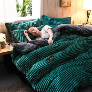 Tjock fast färg sammet täcke täckning vinter värme sängkläder set dubbel täcke tvilling drottning king comforter 220240 240115