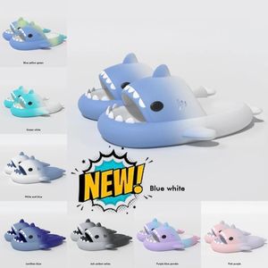 2024 Summer New Shark Slippers Designer Sliders Men Women Kids Slides Pink Blue Grey Memory Foam Sandals Soft Thick Cushion Slipper Cloud Slide Ind 34