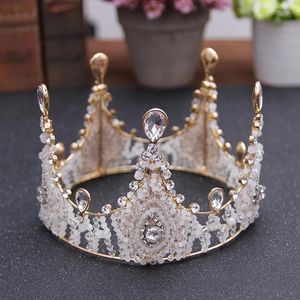Головные уборы Роскошная свадебная корона со стразами и кристаллами Королевская свадьба Королева Короны Принцесса Кристалл Барокко День рождения Диадемы Sweet 16