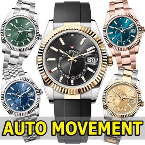 Zegarki zegarków męskich Watchy Wysokiej jakości luksusowe zegarki niebo 42 mm automatyczny ruch maszyn 904L zegarki ze stali nierdzewnej Luminous Sapphire z pudełkiem