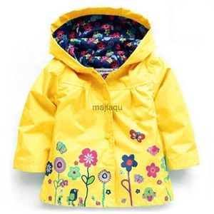 Jackor hoodies flickor mode vattentäta barn kläder hösten casual baby pojkar vindrock långärmare jacka blomma tryck barn hoodie outwearl240115