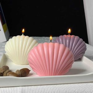 Craft Tools 3D Shell Shaped Candle Silicone Mold Fan-shaped Striped Shell Scented Candle Plaster Making Mould Epoxy Resin Molds Home Decor YQ240115