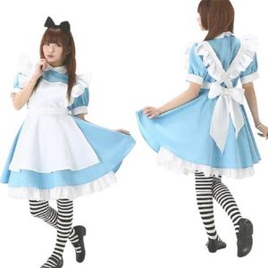 Alice in Wonderland French Maid klänning Förklädklänning Sexiga kostymer inkluderar 4 färger361m