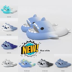 GAI GAI GAI New Summer Home Women Shark Slippers Anti-skid EVA Solid Color Couple Parents Outdoor Cool Indoor Household Funny Shoes Eur 36-45