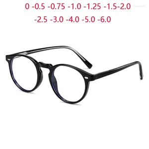 Solglasögon GSBJXZ TR90 BLÅ LIGHT RUND NÄRSIGHT EGEGLASSES Kvinnor Män Student Optiska glasögon Recept 0 -0,5 -0,75 till -6,0