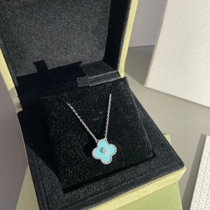 Guldhalsband av högsta kvalitet med diamanter 18K designer för kvinna lyx klassiker fyra bladklöver pendelle van cleef halsband designer kedja med låda