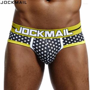 سراويل داخلية Jockmail Brand Men ملخصات داخلية ملخصات Cotton Star Print Pouch Calzoncillos Hombre Slip Sleepwear سراويل سراويل ذكور