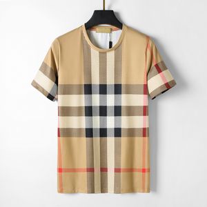 Tasarımcı Erkekler Tişört Ekose Baskı Gündelik Tshirt Yaz Nefes Alabilir En İyi Erkekler ve Kadın Yüksek Kaliteli Saf Pamuklu Tees Bej Burrrys T Shirt