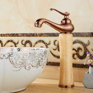 Rubinetti per lavandino del bagno Rubinetto europeo in oro rosa Lavabo americano e freddo in rame artistico Lavabo interpiattaforma caldo