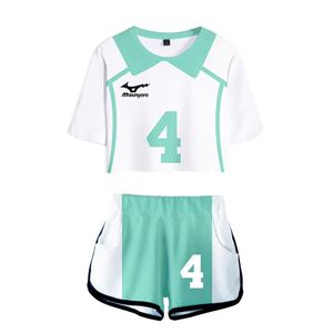 Anime haikyuu cosplay costume aoba Johsai High School Oikawa Tooru Tracksuit Women Two Piece Set Tops and Shorts 2 Piece Outfits316f