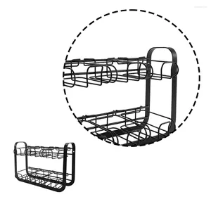 Rack de drenagem de armazenamento de cozinha em aço carbono pendurado gancho suporte organizador