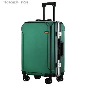 Suitcases Luggage Students 2023 New Aluminium Frame Carry-on Suitcase Universal Wheel Zipper Women and Men Password Travel Bags With Wheel Q240115