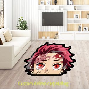 Personalizzato Anime Kimetsu No Yaiba Tappeto/tappeto Demon Slayer per NDoor Zerbino Cucina Zerbino Room Decor Tappetino da preghiera Musulmano on-slip Impermeabile