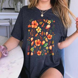 Women's T Shirts Graphic Women Tshirt Print Design Flower Short Sleeves Girl Y2k Style Fashion O-neck Female Hip Hop Trend