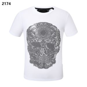 Phillip Plain Men Designer PP Skull Diamond T-shirt Kort ärm Dollar Brown Bear Brand Tee O-Neck High Quality Skulls Tshirt Tees Tops PP2174