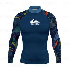 Nosić męskie pływanie tshirts ochronę UV Ochrona wysypki straży kąpielowej woda sporty na plażę nurkowanie rashguard długie rękawowe odzież