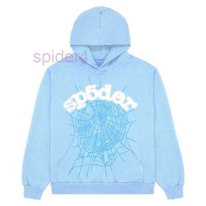 Herren Hoodies Sweatshirts New Sky Blue Sp5der Hoodie Männer Frauen 1 Hip Hop Young Thug Spider World Wide 555555 Print Pullover Hoody Light 7RQV