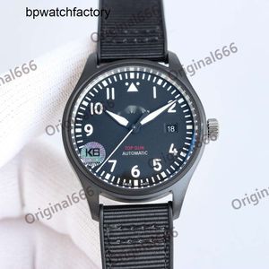 IWCityウォッチ高価なメンウォッチメンズトップガンウォッチ高品質のオートメカニカルウーレンスーパーラミナスデートウォッチメン新しいフッ素ストラップモントレパイロットラックス3kkt