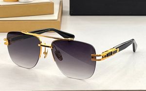 Gold/Schwarz Metall Sonnenbrille Grau Farbverlauf Männer Sonnenbrillen Gafas de sol Designer Sonnenbrille Shades Occhiali da sole UV400 Schutz Brillen