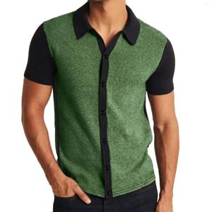 Herrpolos Solid Color Matching Rands Lapel Single Big and Tall Mens Cotton Tees For Men Custom T Shirts Shirt