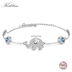 Cadeia KALETINE Sorte Elefante Evil Eye Pulseiras Para Mulheres 925 Sterling Silver Blue Stones Cristal Mens Pulseiras Handmade Jóias YQ240115