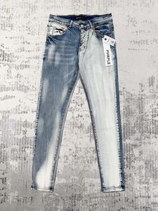 Мужские джинсы 2024 модельер продажа Purple Brand Denim Slim Fit Street Street Washed Crach