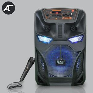 Głośniki potężne Bluetooth Party Partyble 8 -calowe skrzynkę dźwiękową 20W Firma domowa bezprzewodowa stereo RGB Lekki głośnik z mikrofonem